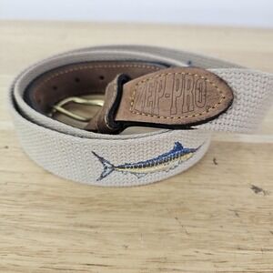 Zep-Pro Men's Embroidered Marlin Leather Belt Sport Fishing Made in the USA 40